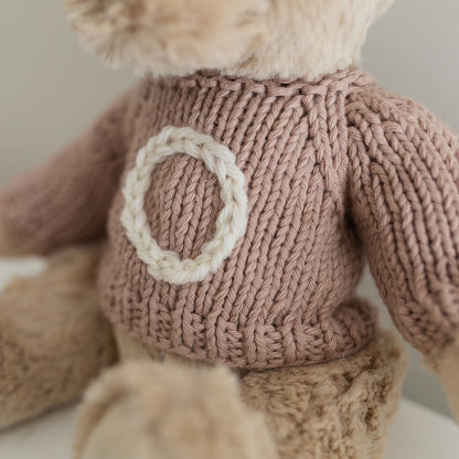 Bramble Bear with hand-knitted initial jumper